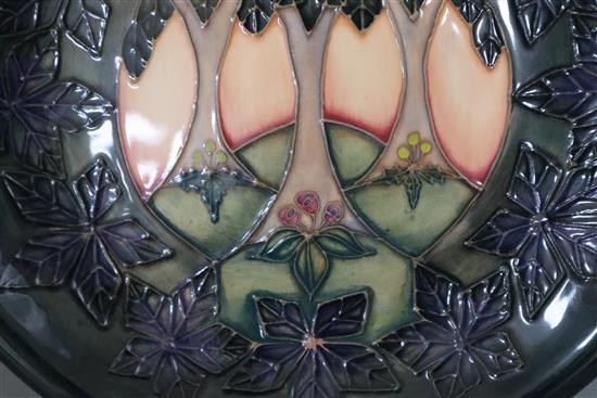 A Moorcroft Cluny plate designed by Sally Tuffin, diameter 26cm